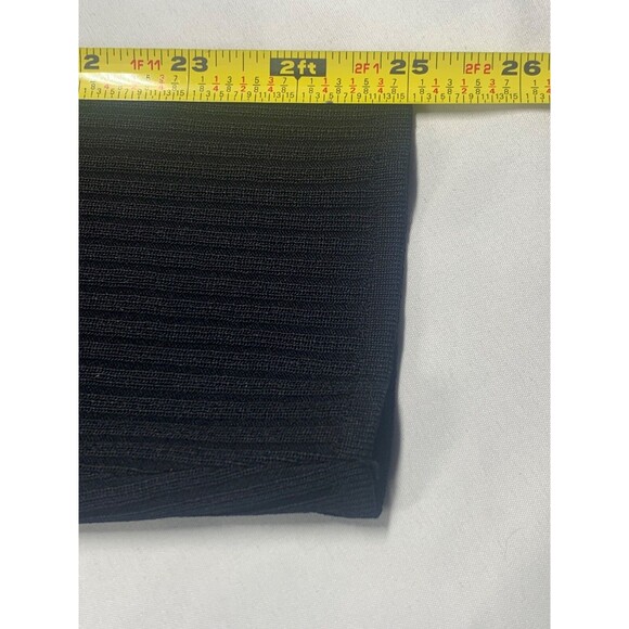 Misook Woman Size 1X  Black Ribbed Button Front Shirt Large Ruffle Collar - Picture 6 of 8